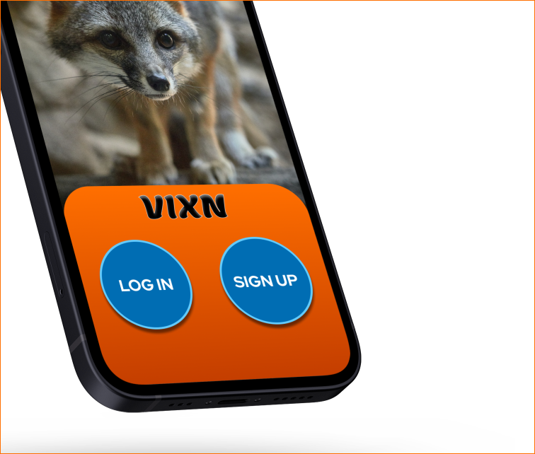 mobile phone with VIXN app open